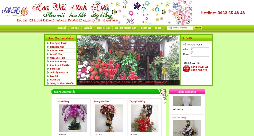Cửa hàng hoa vải, hoa giả, cây giả Anh Hiếu TPHCM