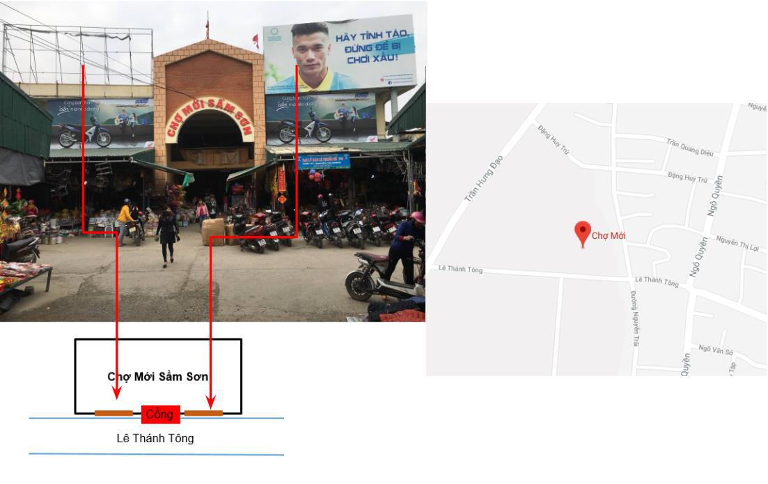 Adsngoaitroi - Cho thuê biển quảng cáo tại chợ mới Sầm Sơn - Thanh Hóa