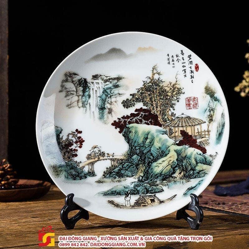 Đĩa sứ trang trí - Quà tặng để bàn làm việc đẹp