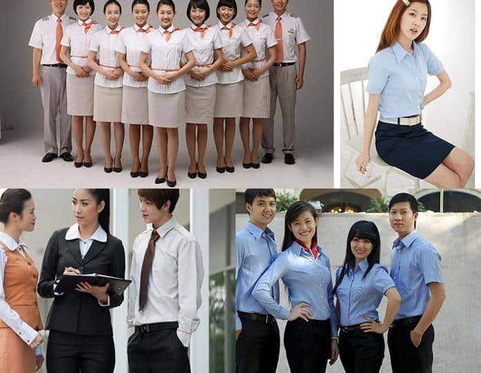 "Mẫu đồng phục áo thun cổ tròn đơn giản" width=